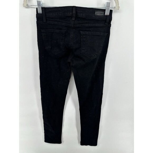 Paige Jeans 25 Waist Black Denim Skyline Ankle Peg - Picture 2 of 3